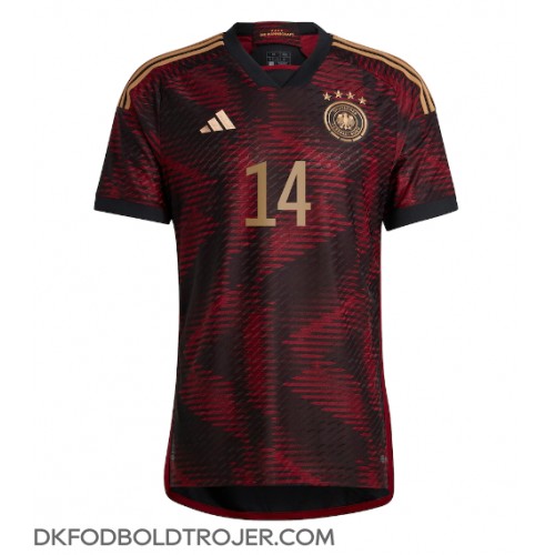 Billige Tyskland Jamal Musiala #14 Udebane Fodboldtrøjer VM 2022 Kortærmet